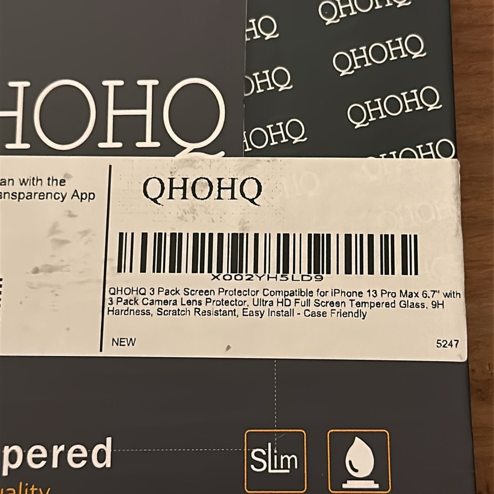 QHOHQ Screen Protector and Camera Lens Set - iPhone 13 Pro Max - Picture 6 of 6